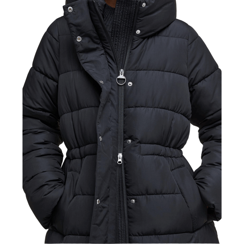 Barbour Freya Puffer Jacket - Black/Onyx Tartan