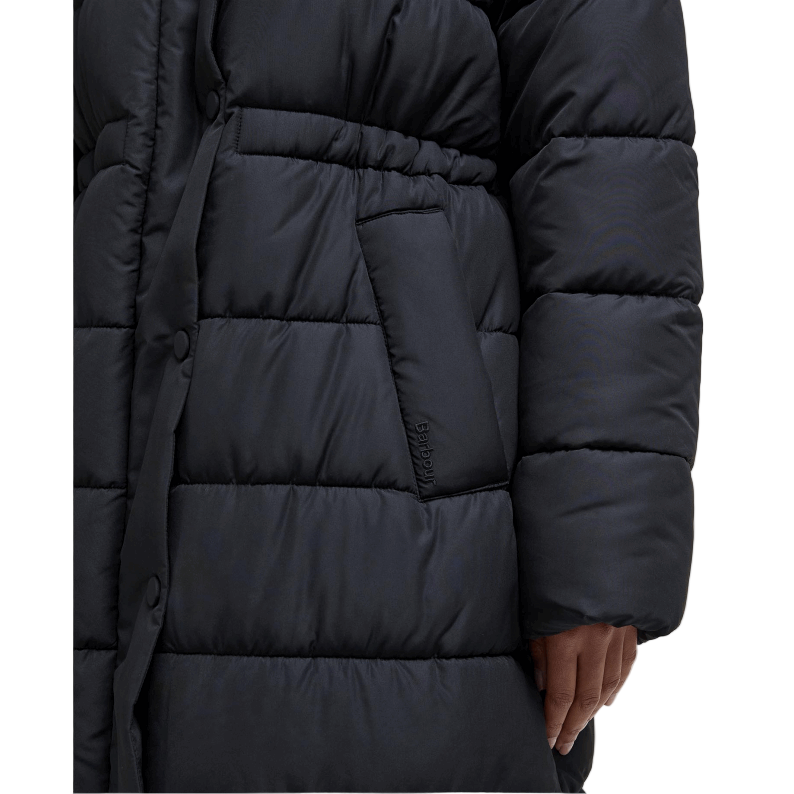 Barbour Freya Puffer Jacket - Black/Onyx Tartan