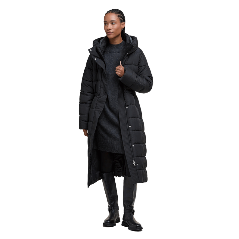 Barbour Freya Puffer Jacket - Black/Onyx Tartan