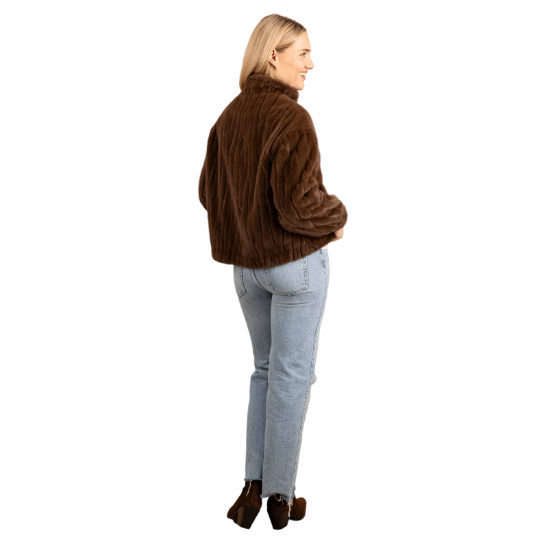 Fynch-Hatton Super Soft Faux Fur Jacket - Chocolate