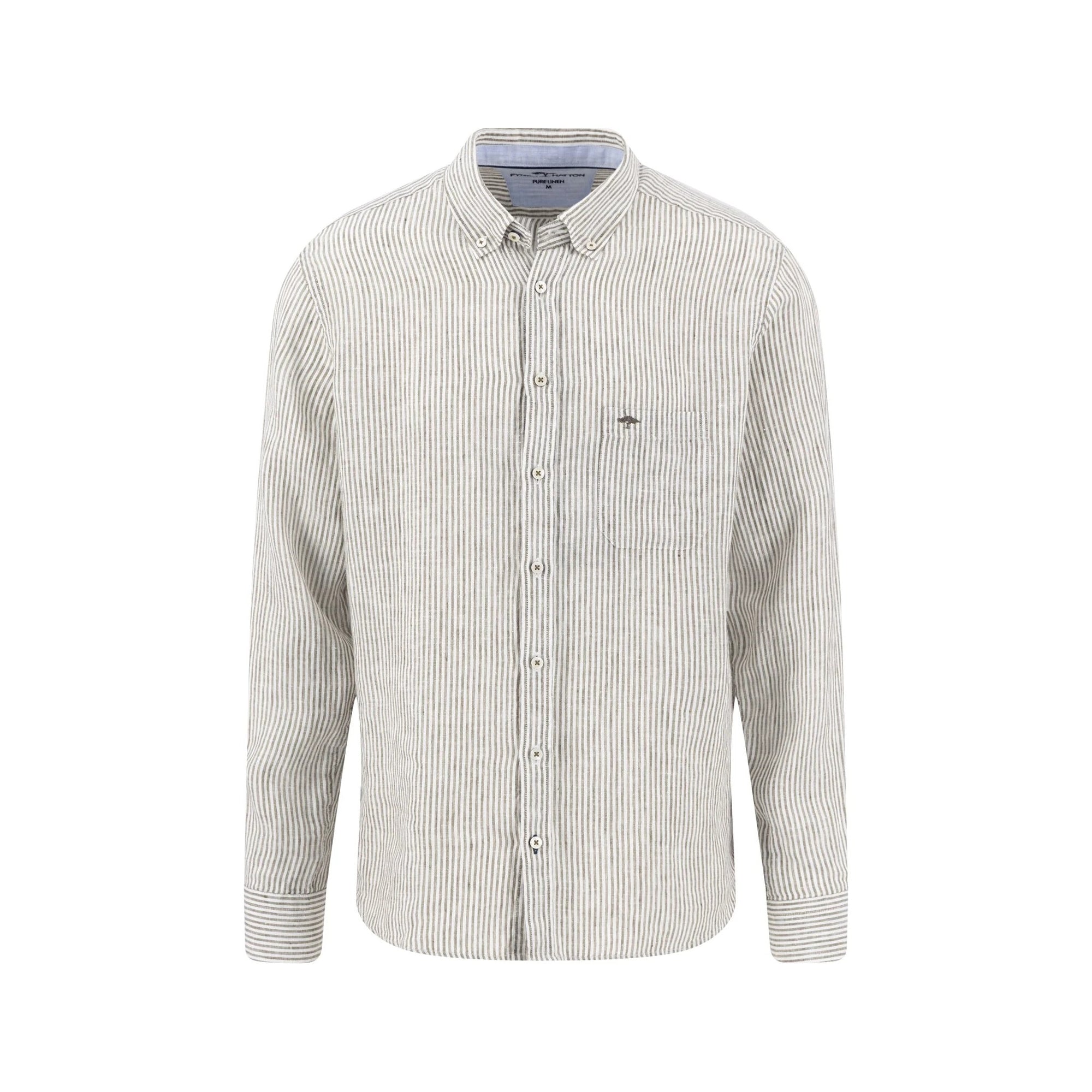 Striped linen shirt on a white background