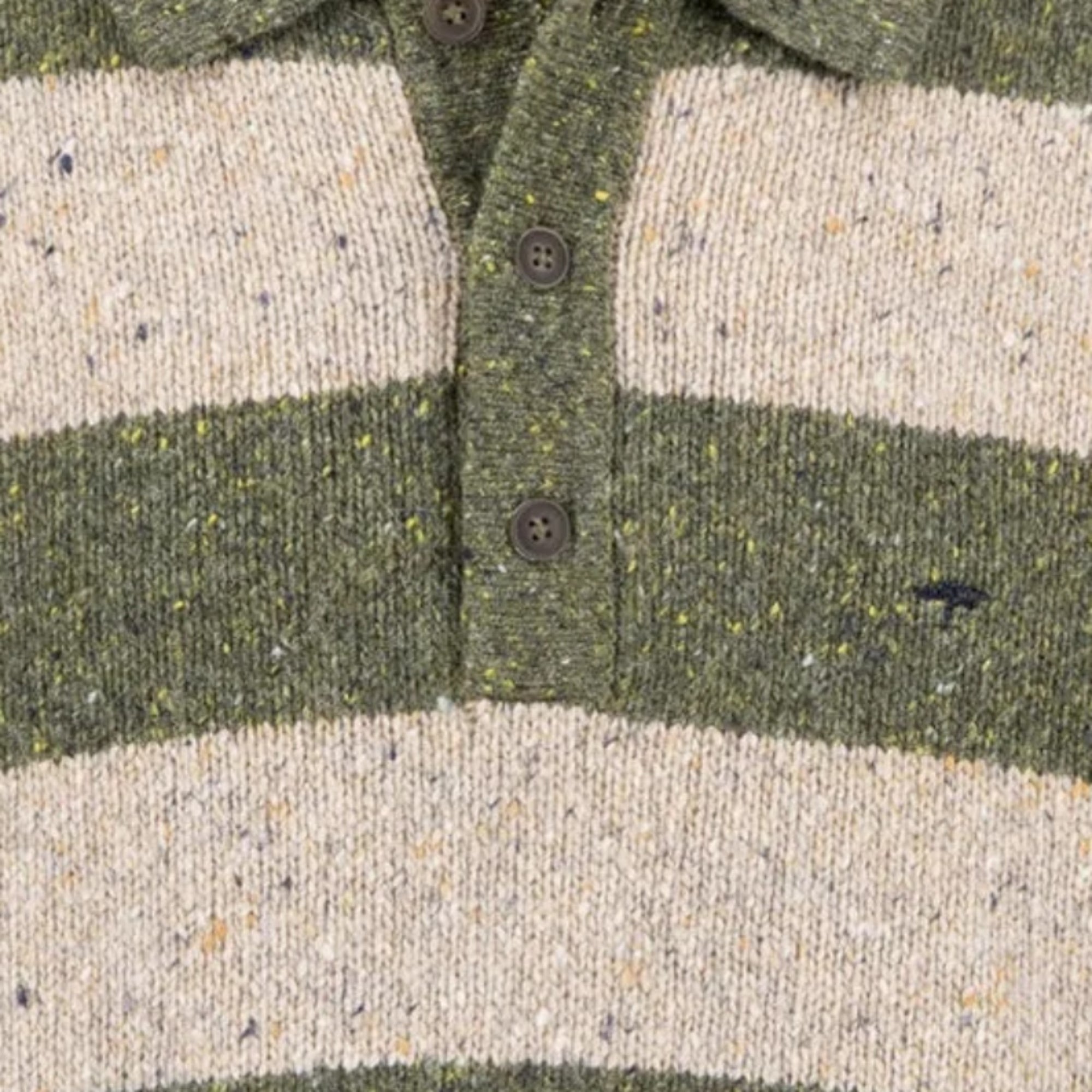 Fynch-Hatton Wool-Blend Knitted Sweater Polo Collar in Dark Ivy