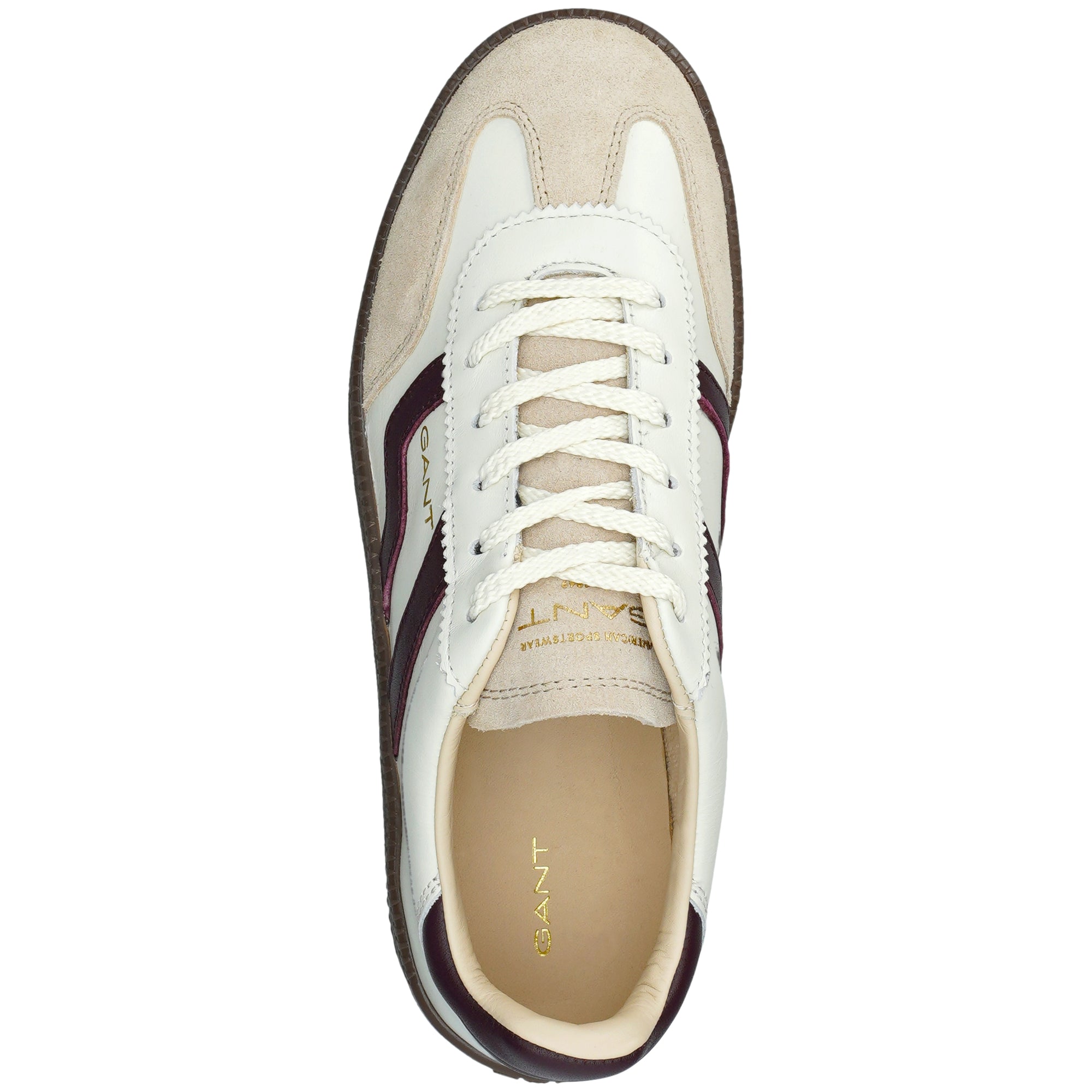 GANT Cuzmani Sneaker In OffWhite/Port Wine 33531353