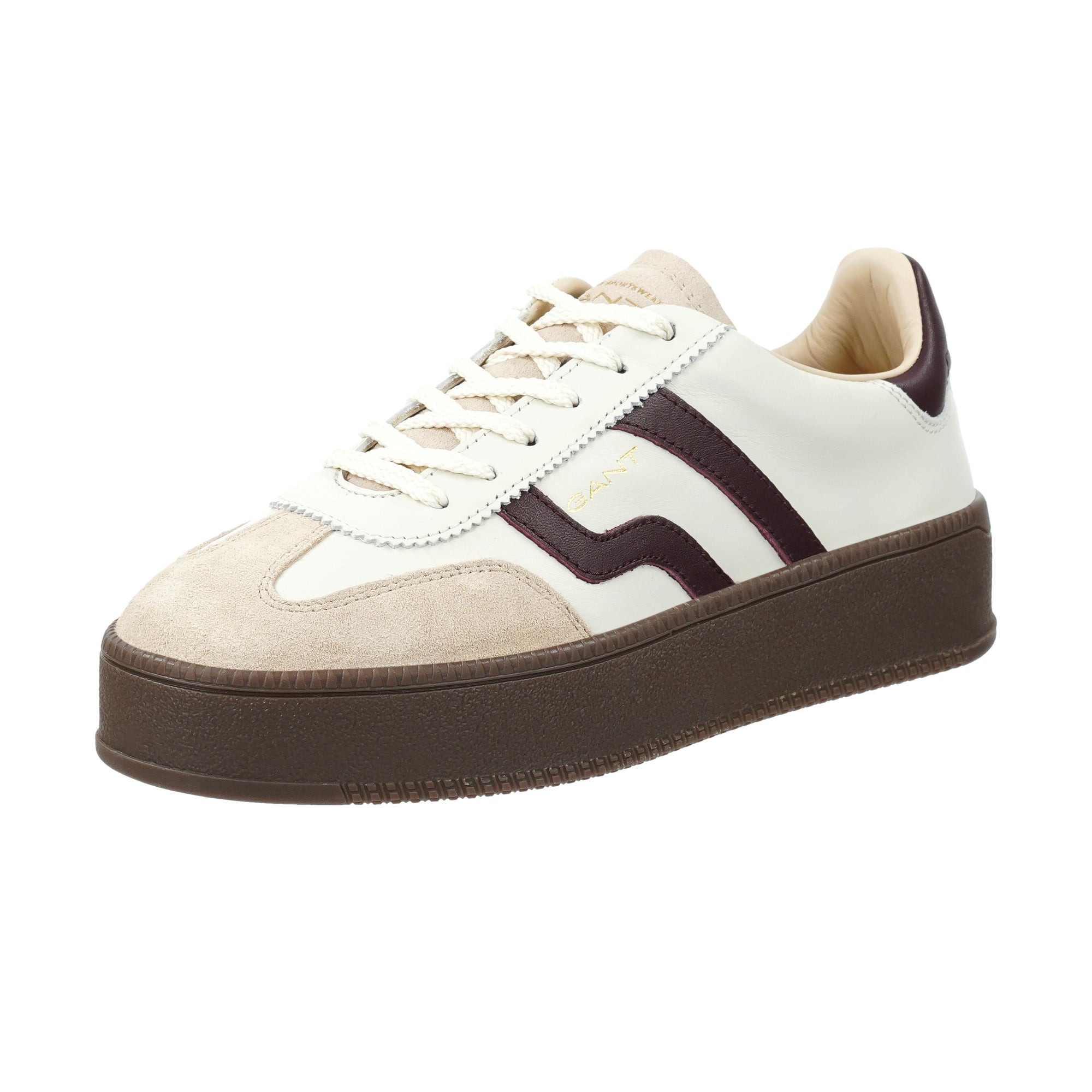 GANT Cuzmani Sneaker In OffWhite/Port Wine 33531353