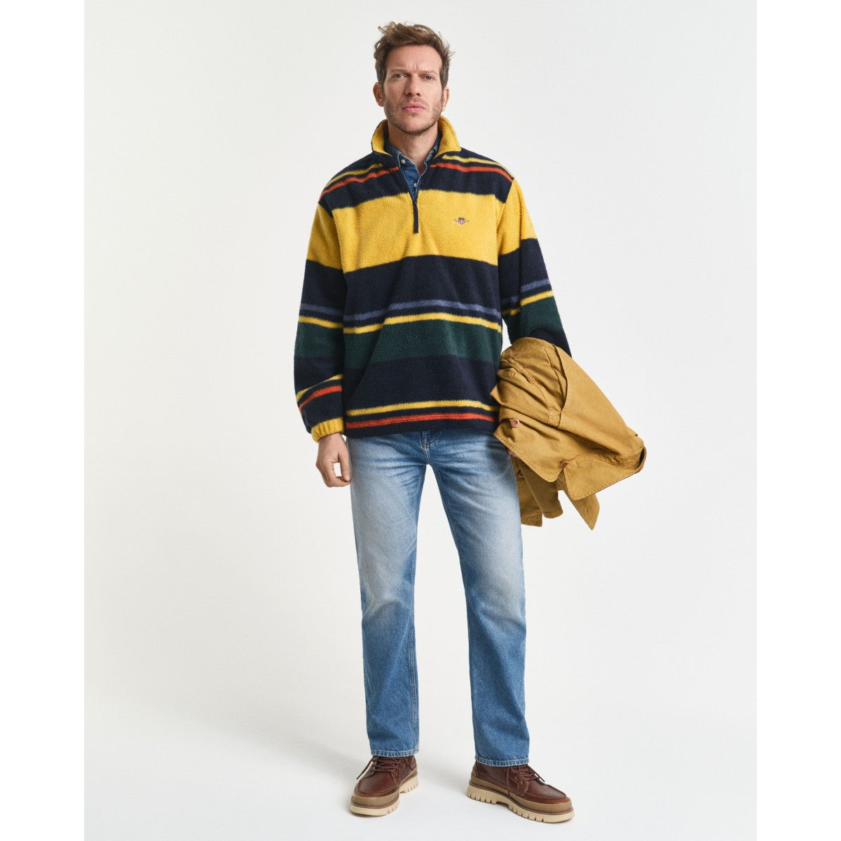 GANT Striped Fleece Sweatshirt