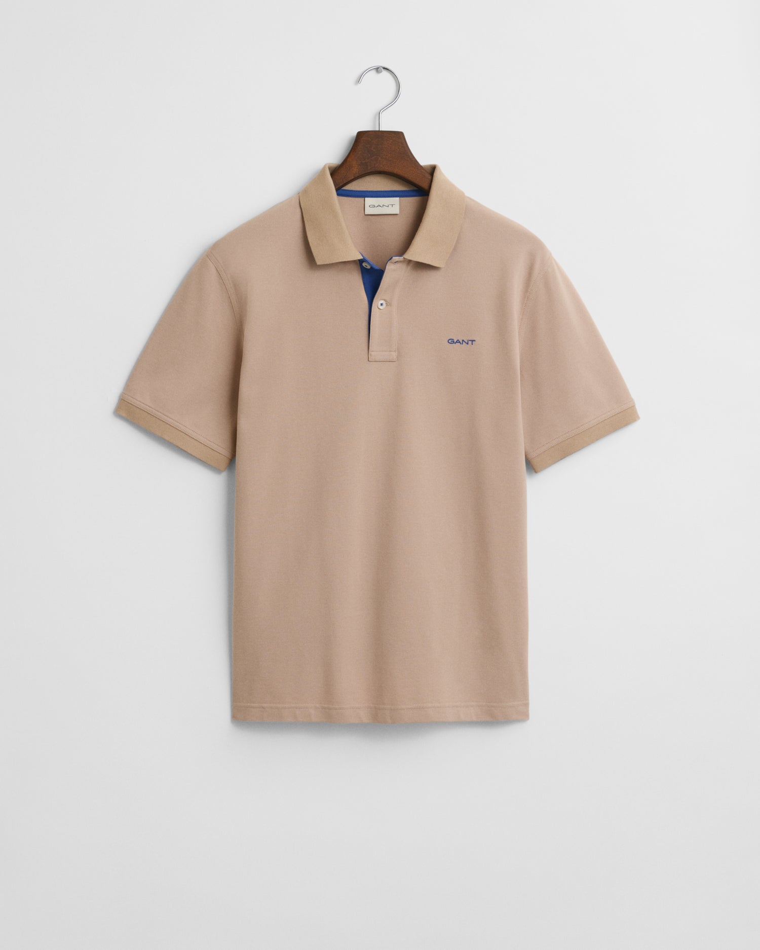 GANT Contrast Piqué Polo Shirt in Dry Sand