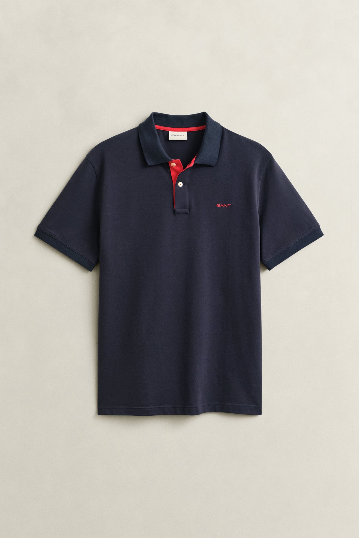 GANT Contrast Stretch Piqué Polo Shirt in Navy