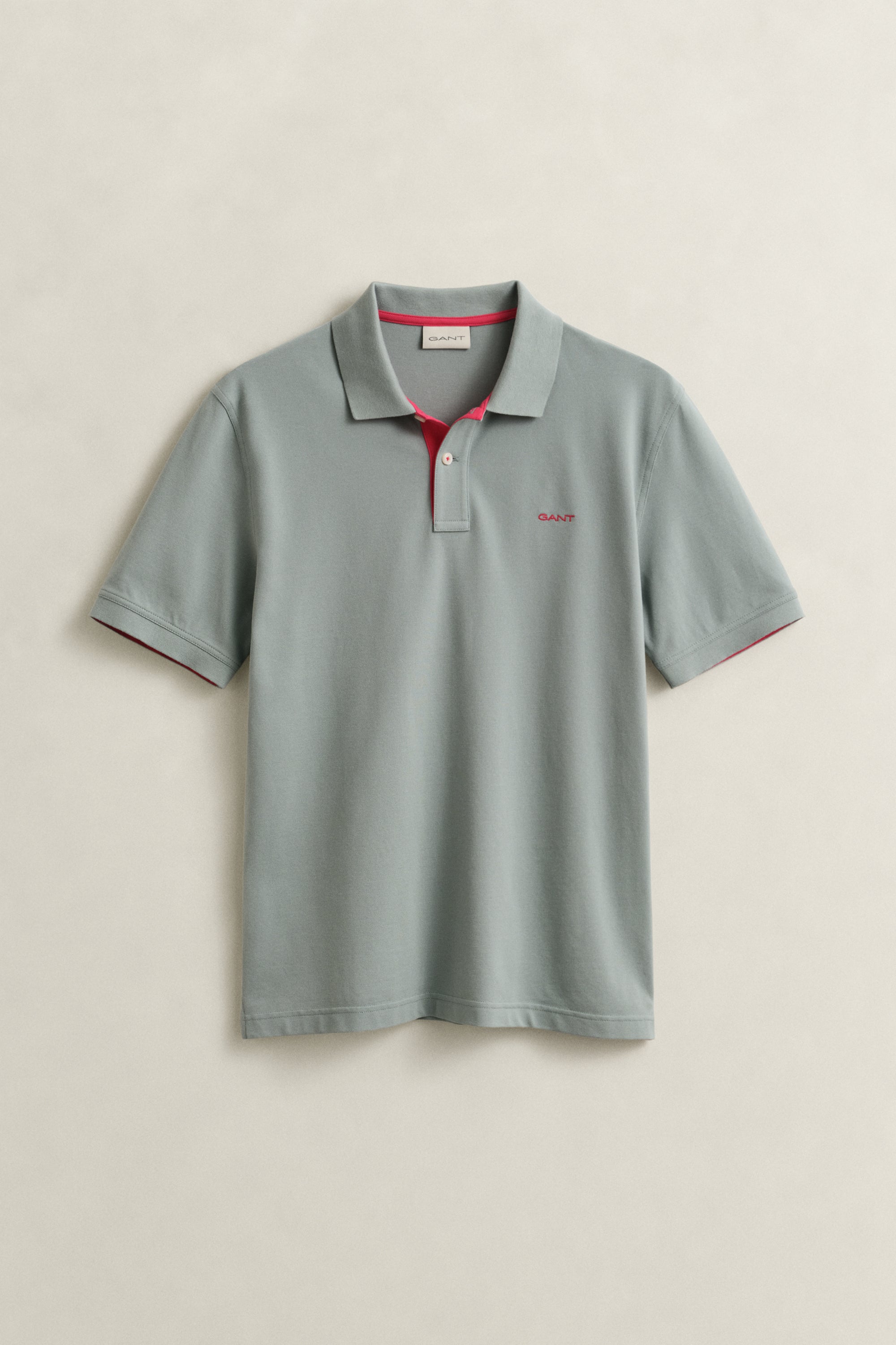 GANT Contrast Pique Polo in Ceramic Grey 2062026
