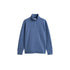 Blue sweater with a zipper on a beige background
