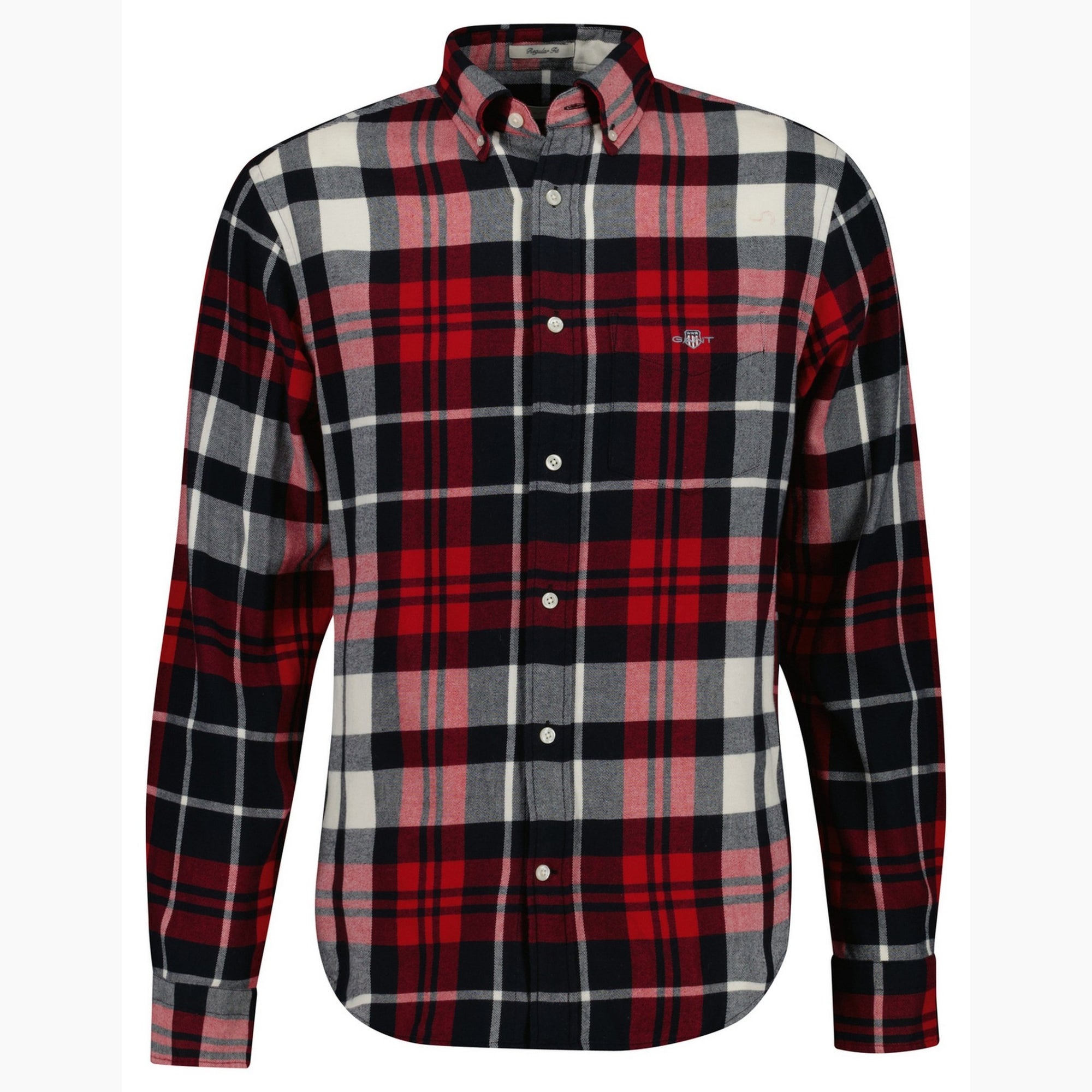 GANT Plaid shirt with red, black, and white pattern on a white background