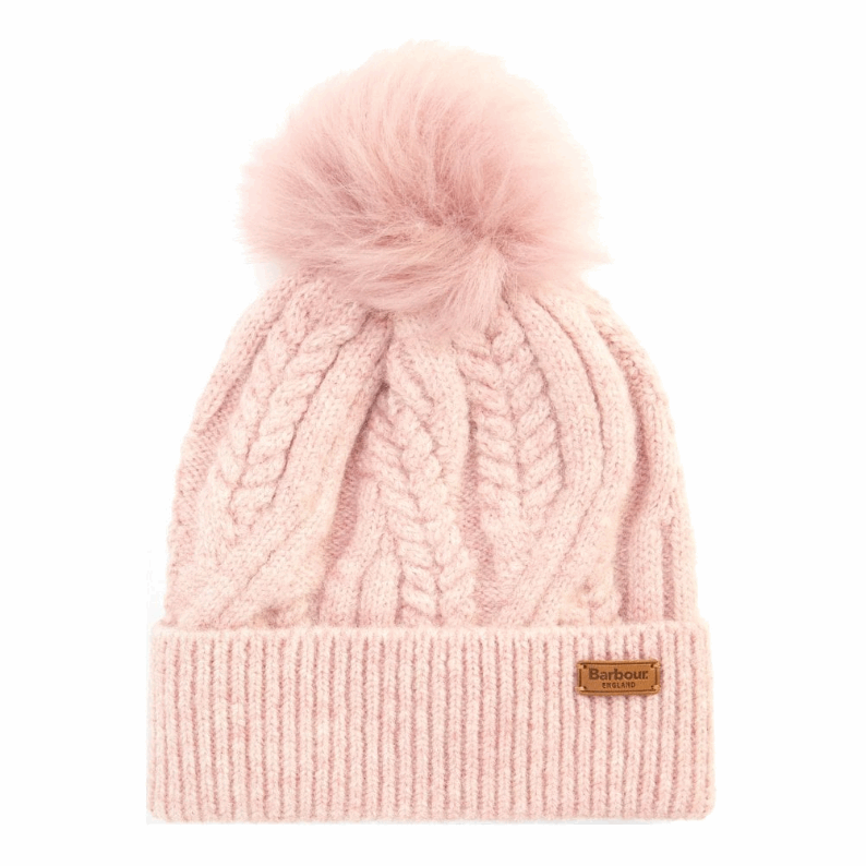 Barbour Elsdon Cable-Knit Beanie Gardenia
