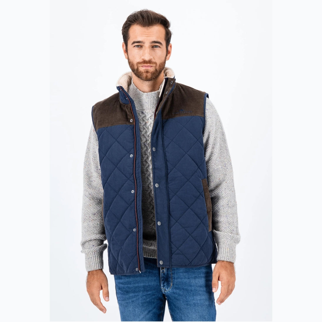 Fynch-Hatton Two Tone Gilet Sherpa Collar 14092643
