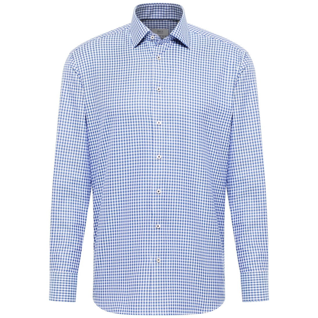 eterna Two-Ply Twill Cotton Non-iron Blue Gingham Check Shirt 3824