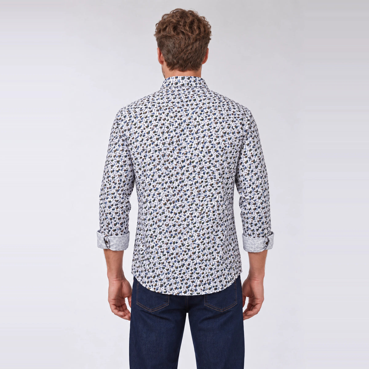 Giordano Dino Floral Print Shirt in Green 627031