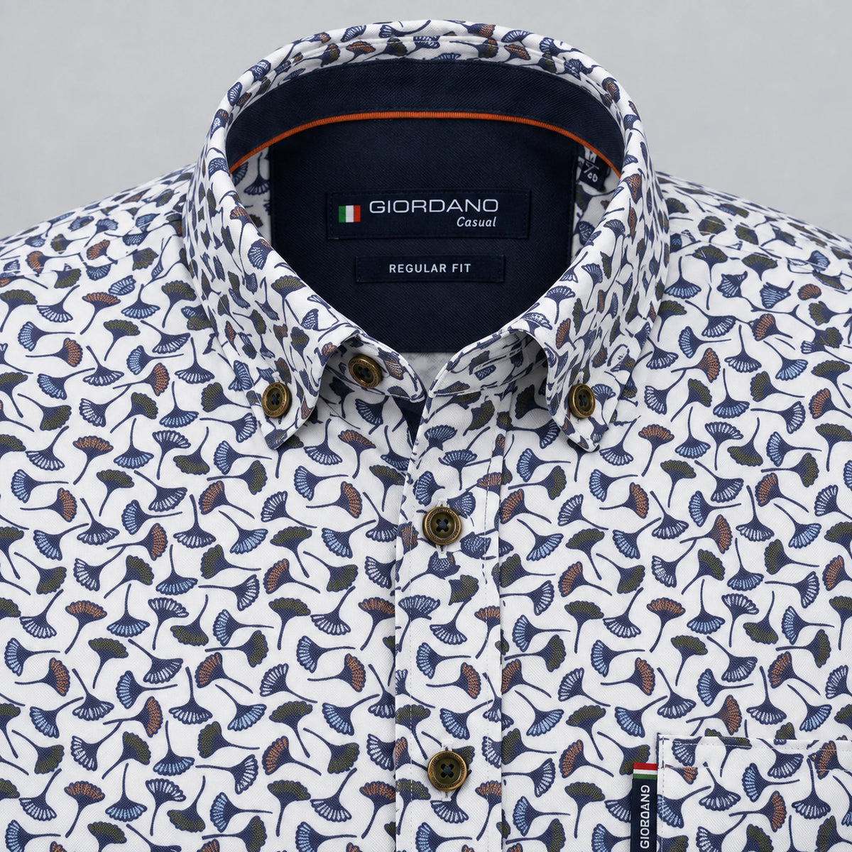 Giordano Dino Floral Print Shirt in Green 627031