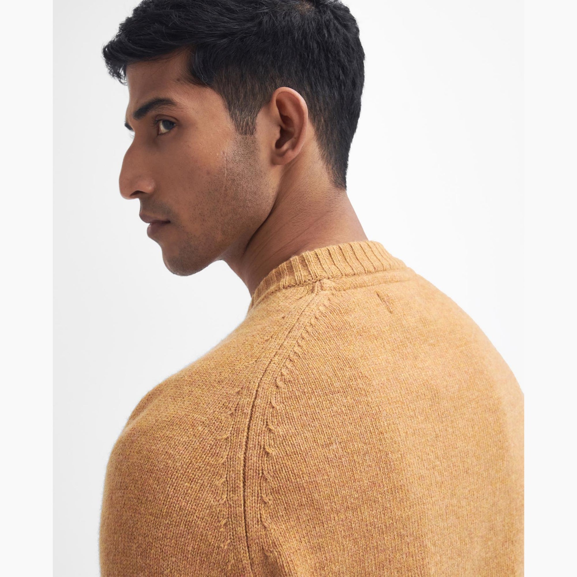 Barbour Grangetown Crew Neck Jumper in Harvest Gold