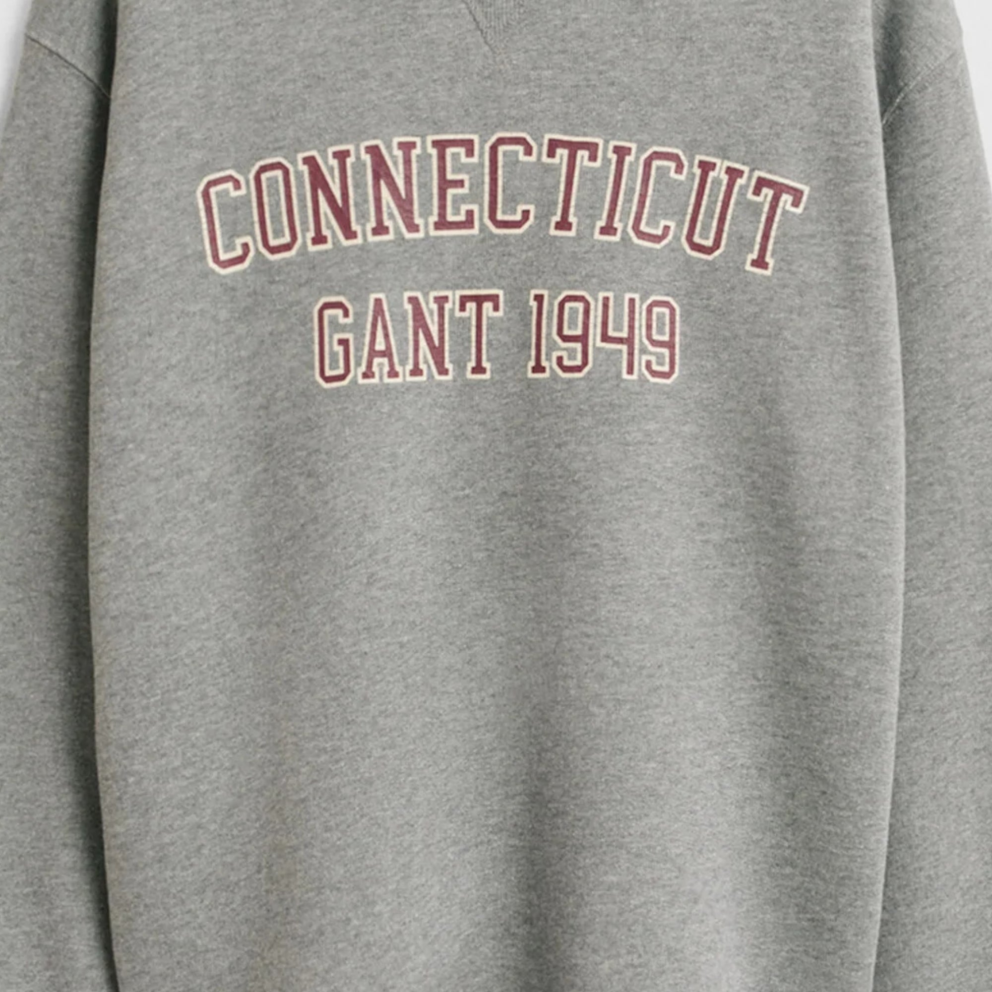 GANT Collegiate Graphic Crew Neck Sweatshirt in Grey Melange
