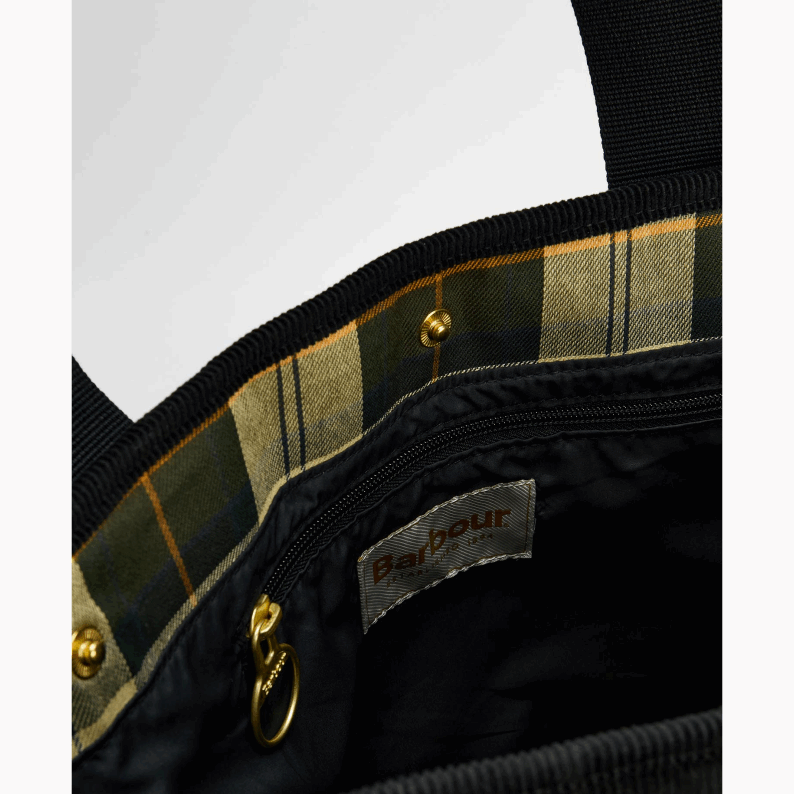 Barbour Healy Quilted Tote Bag in Black/Ancient &amp; Merlot