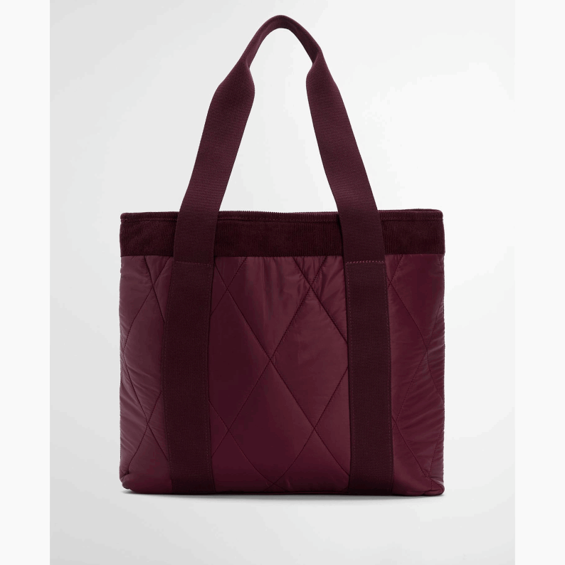 Barbour Healy Quilted Tote Bag in Black/Ancient &amp; Merlot