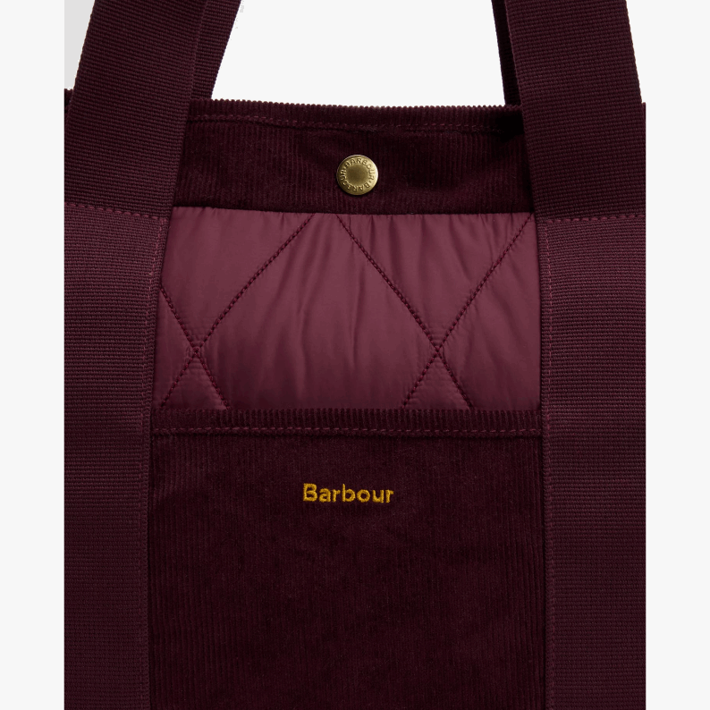 Barbour Healy Quilted Tote Bag in Black/Ancient &amp; Merlot