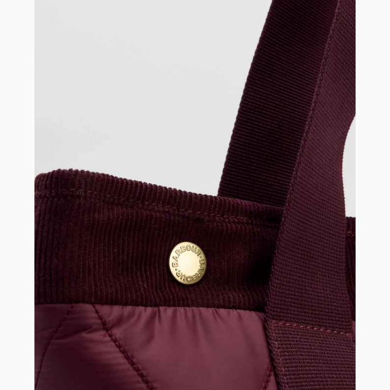 Barbour Healy Quilted Tote Bag in Black/Ancient &amp; Merlot