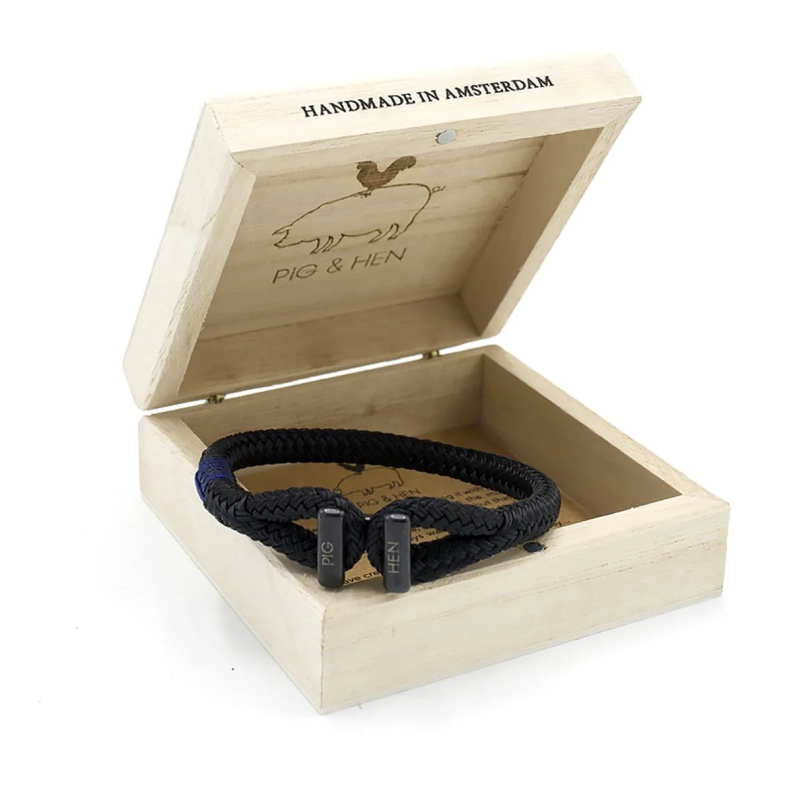 Pig &amp; Hen ICY IKE Handmade Rope Bracelet – Black &amp; Black | Men's Nautical Jewelry