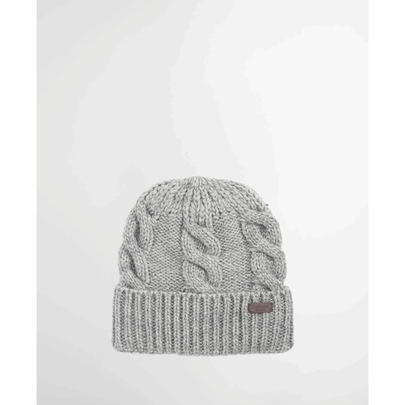 Barbour Jesmond Beanie and Scarf Gift Set – Mid Grey & Navy