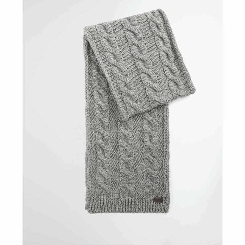 Barbour Jesmond Beanie and Scarf Gift Set – Mid Grey &amp; Navy