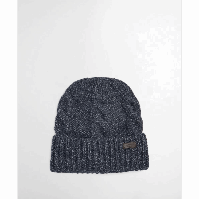 Barbour Jesmond Beanie and Scarf Gift Set – Mid Grey &amp; Navy