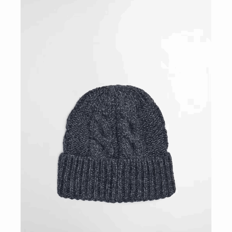 Barbour Jesmond Beanie and Scarf Gift Set – Mid Grey &amp; Navy