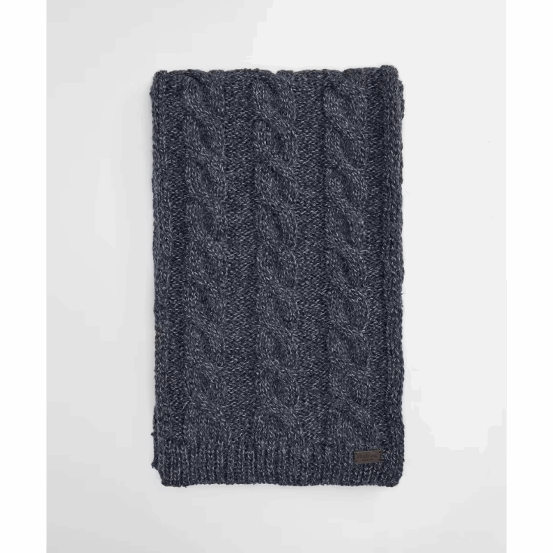 Barbour Jesmond Beanie and Scarf Gift Set – Mid Grey &amp; Navy