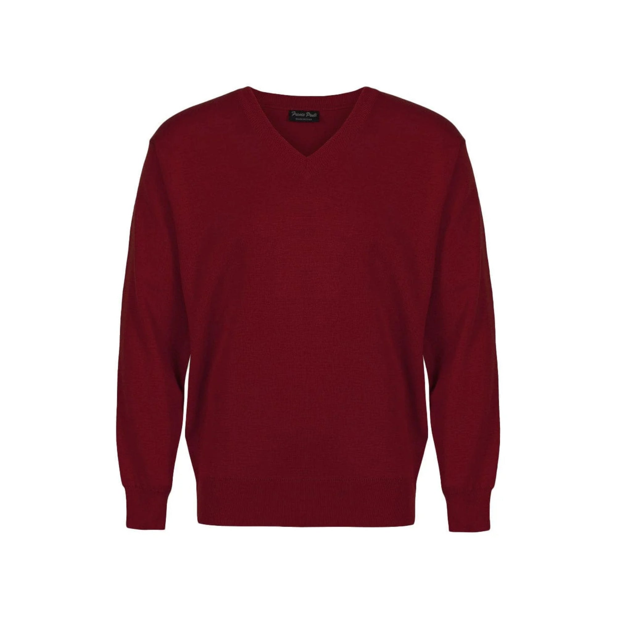 Burgundy sweater on a white background