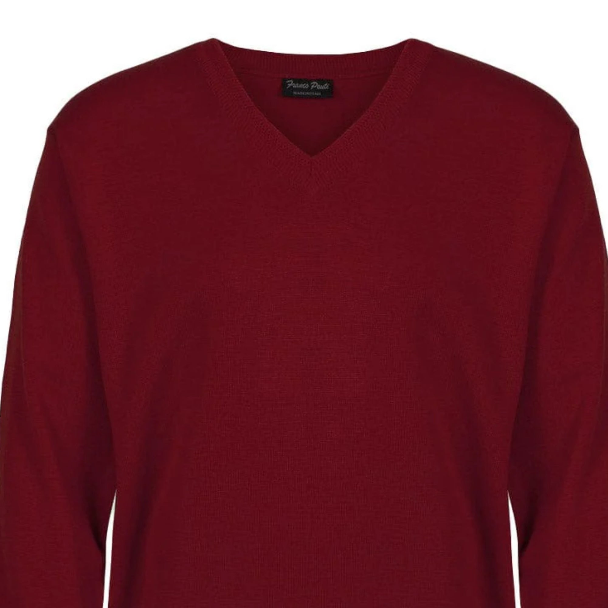 Burgundy sweater on a white background