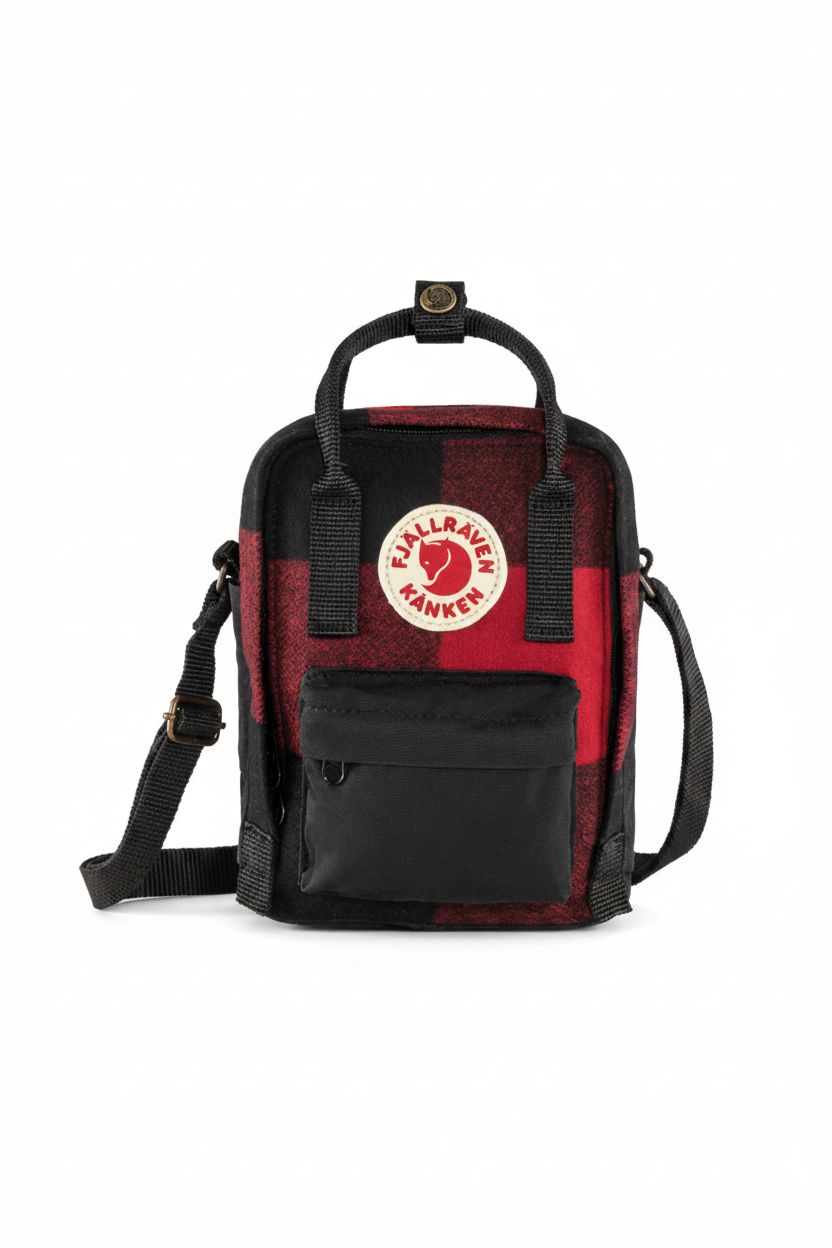 Fjällräven Kånken Re-Wool Sling – Red-Black