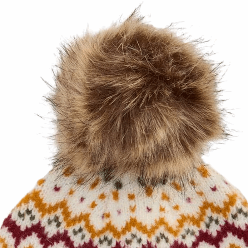 Barbour Kingsford Fair Isle Beanie Hat - Cloud
