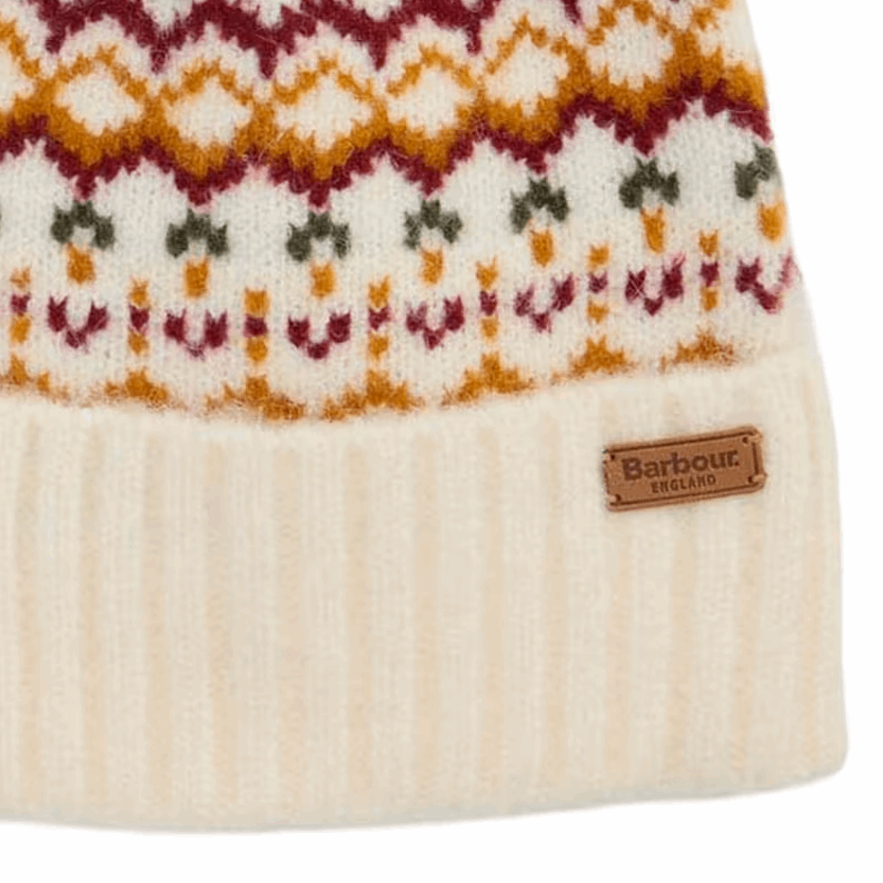 Barbour Kingsford Fair Isle Beanie Hat - Cloud