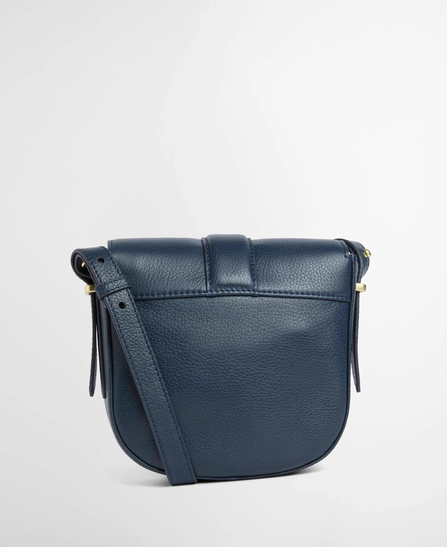 Barbour Elm Leather Crossbody Saddle Bag in Navy