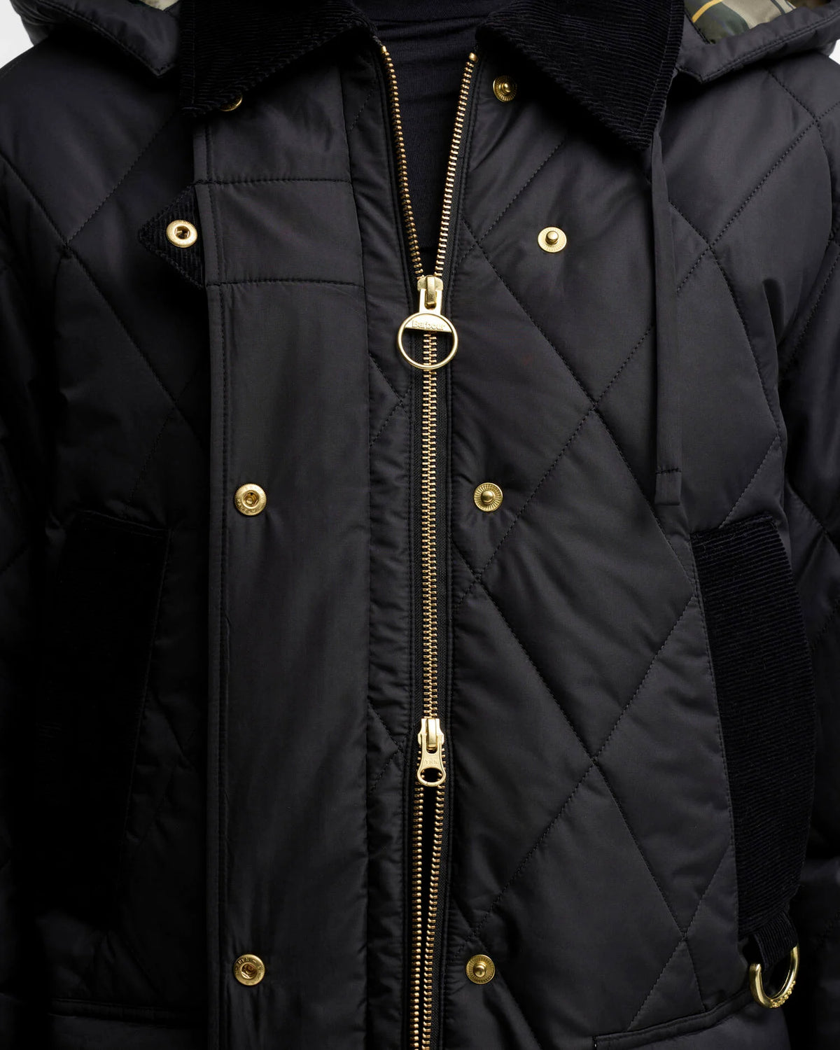Barbour Rudson Quilted Jacket In Black/Ancient LQU1928BK11