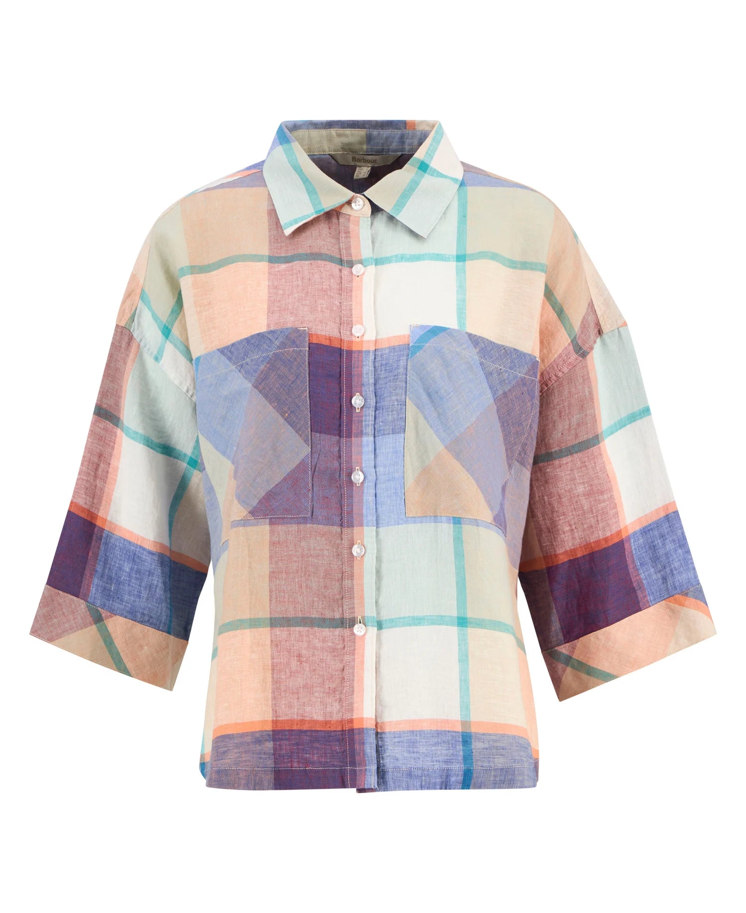 Barbour Amelie Linen Shirt In Multi Check