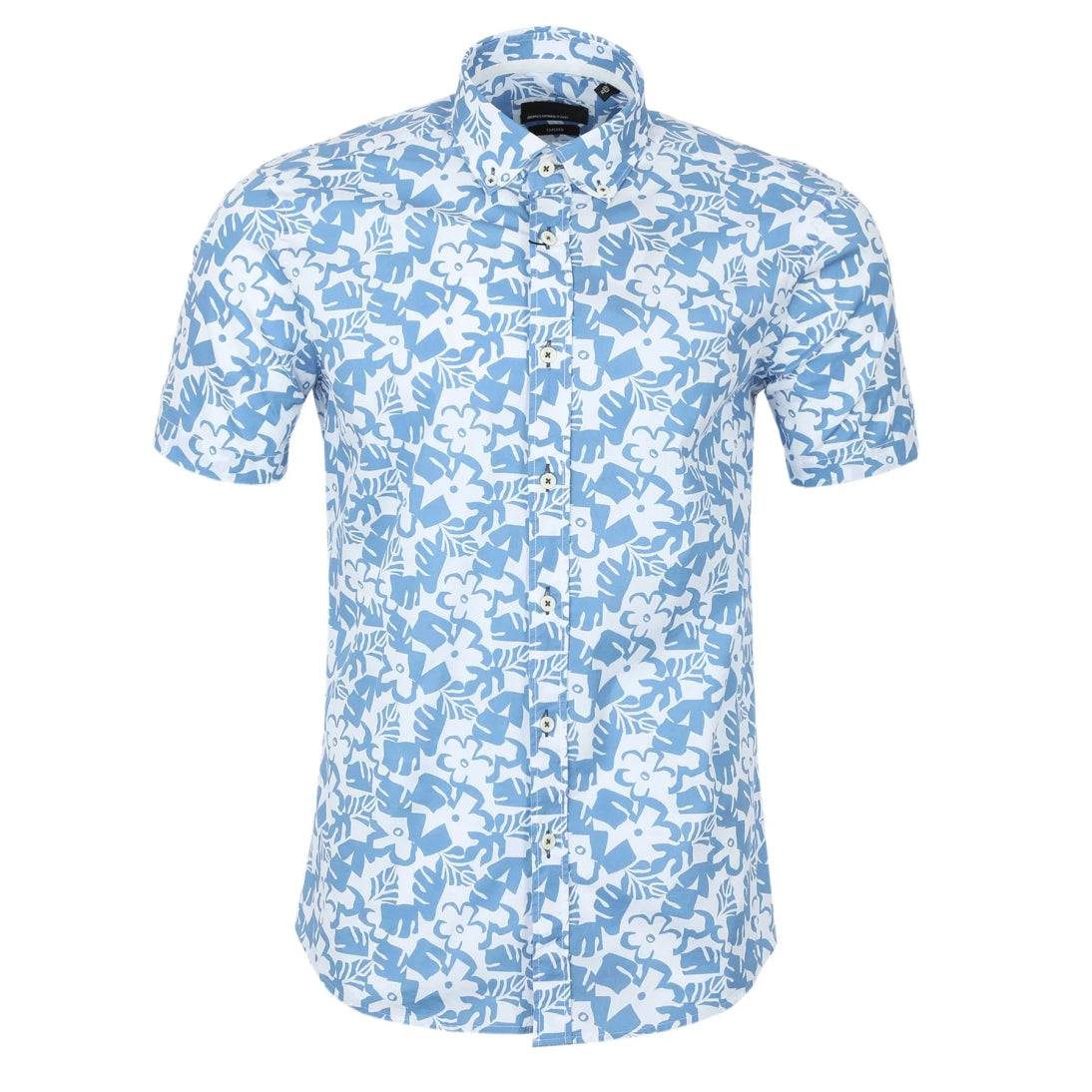 Remus Uomo Leaf Floral Print Short Sleeve Shirt 13916