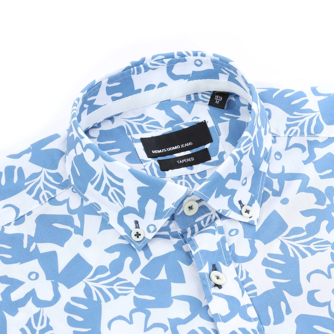 Remus Uomo Leaf Floral Print Short Sleeve Shirt 13916