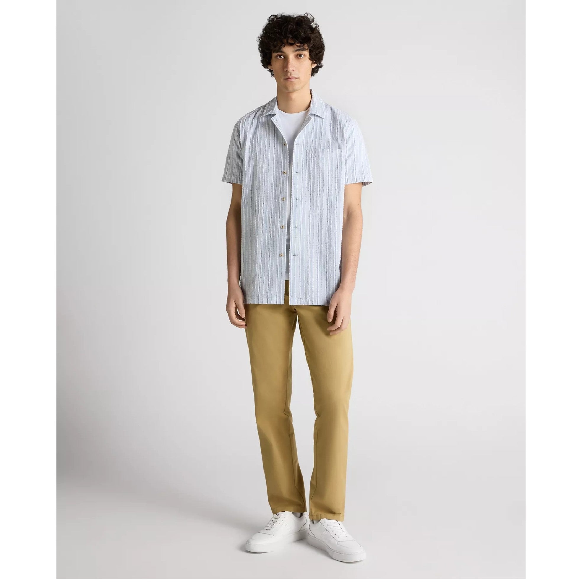 Remus Uomo Sky Blue Tapered Short Sleeve Casual Shirt 13946 Light Blue