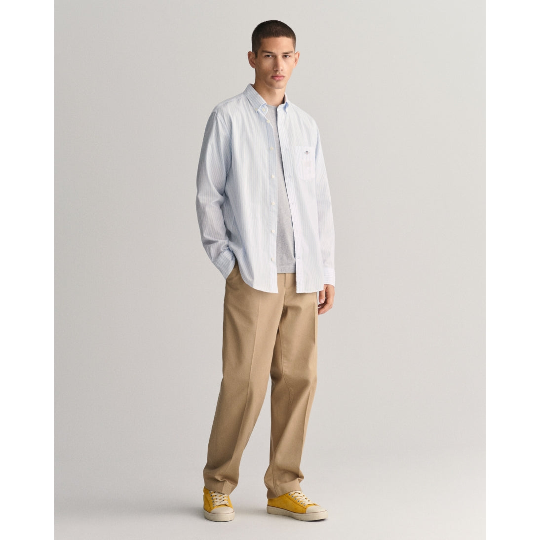 GANT Regular Fit Striped Poplin Shirt 3000130 Light Blue