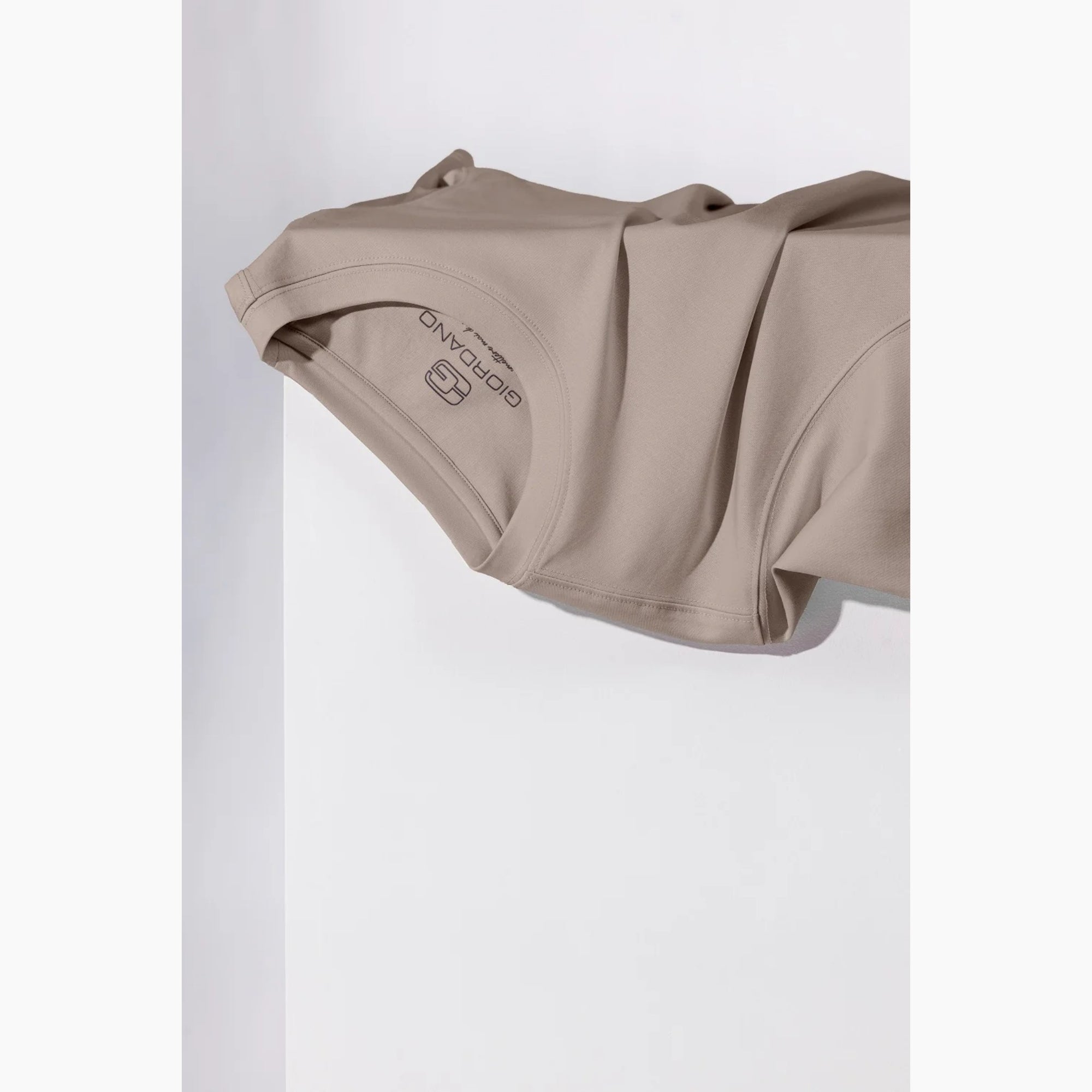 Giordano Beige athletic shirt with a brand logo on a white background