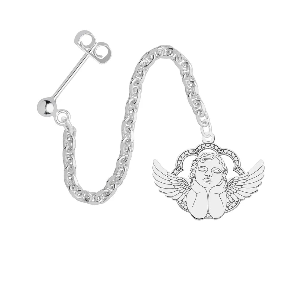 Carter Gore Cherub Dropper Single Earring Sterling Silver 2 Sizes