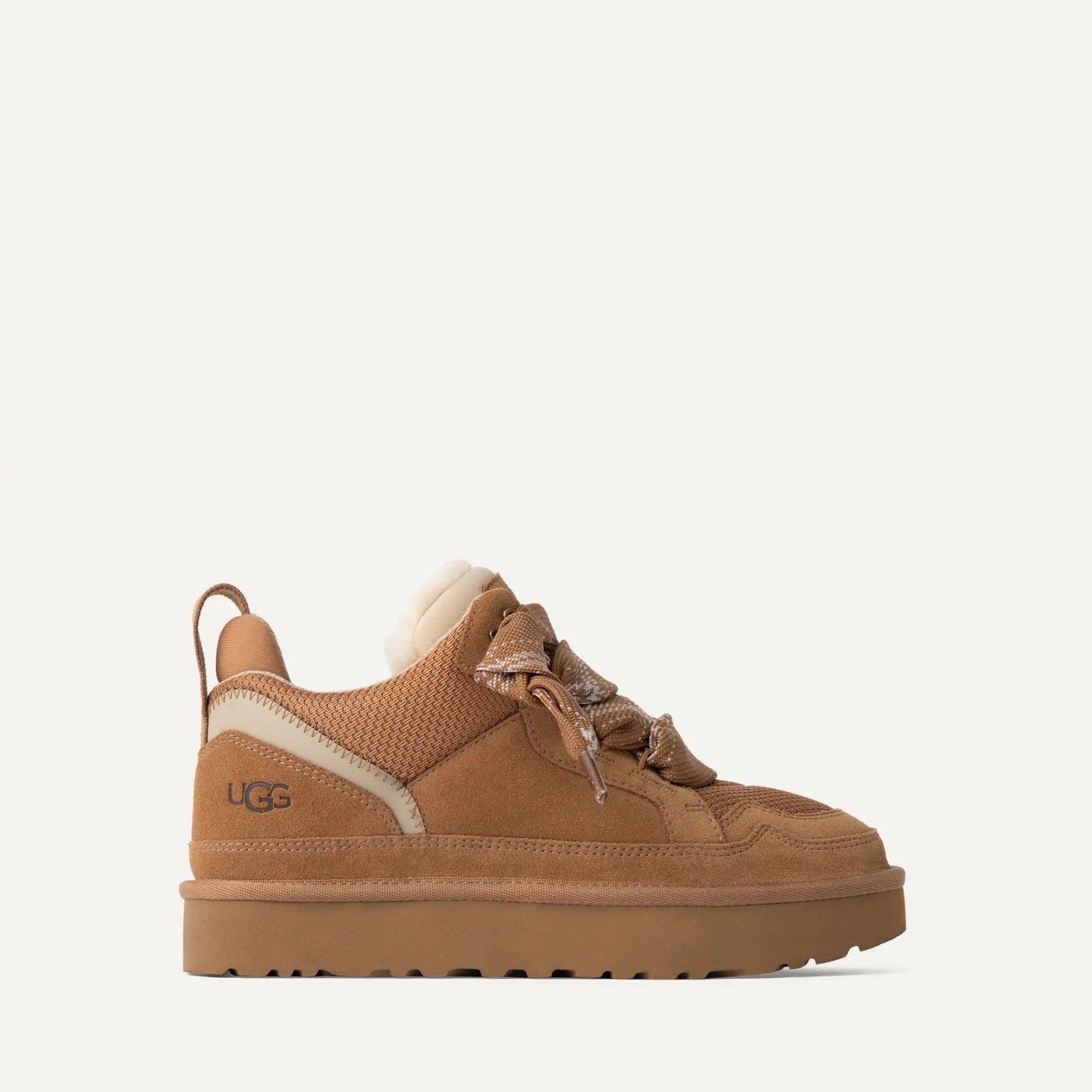 UGG Lowmel sneaker in Chestnut with fur lining