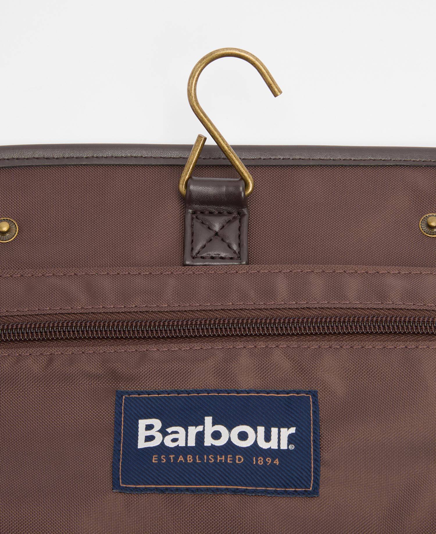 Barbour Wax Hanging Washbag in Olive