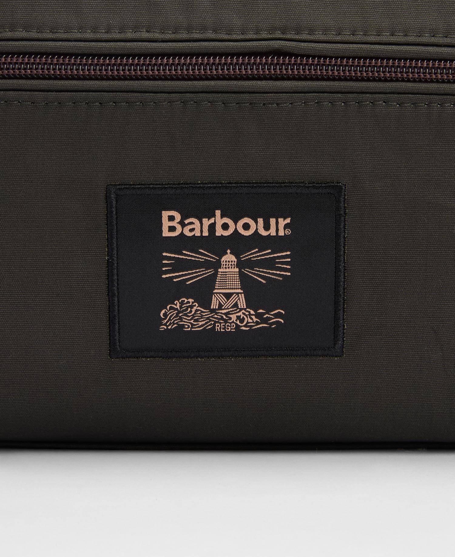 Barbour Wax Washbag in Olive