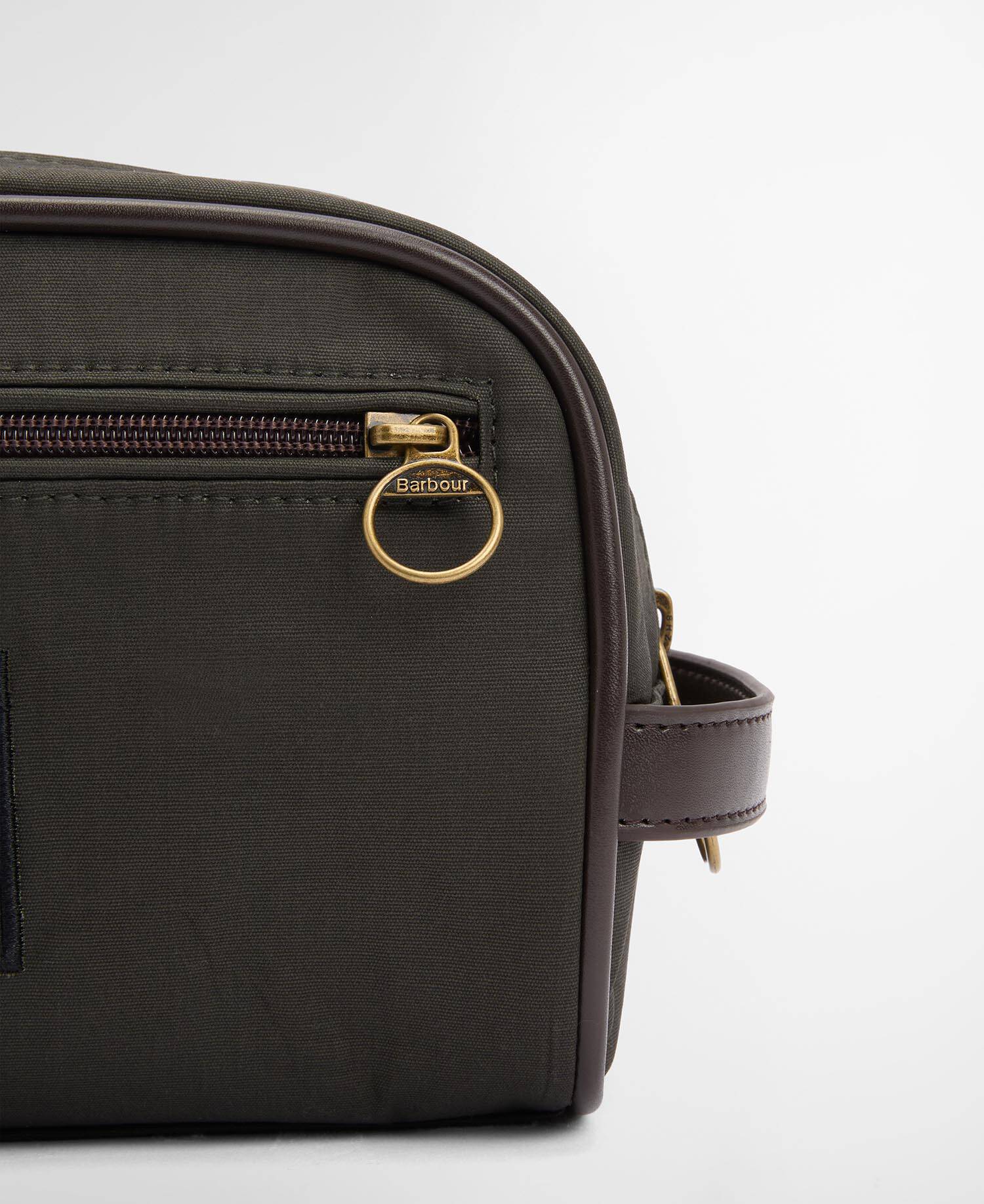 Barbour Wax Washbag in Olive