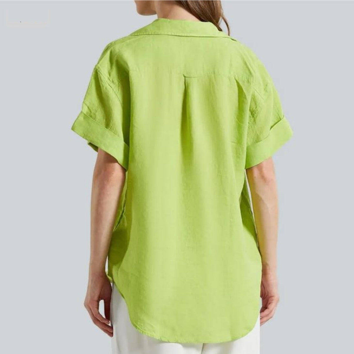 GANT Relaxed Fit Linen Popover Short Sleeve Shirt Matcha Green 4300308